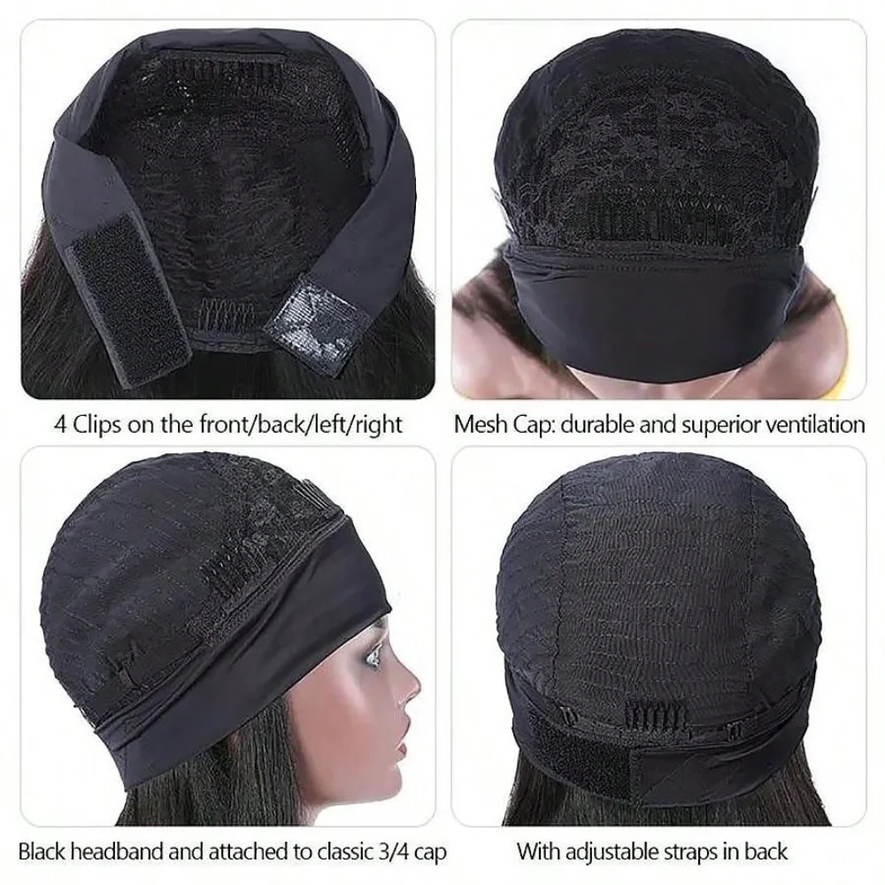 Headband Wig Human Hair Straight Brazilian Human Hair Headband Wigs For Women Glueless None Lace Front Human Hair Wigs Straight