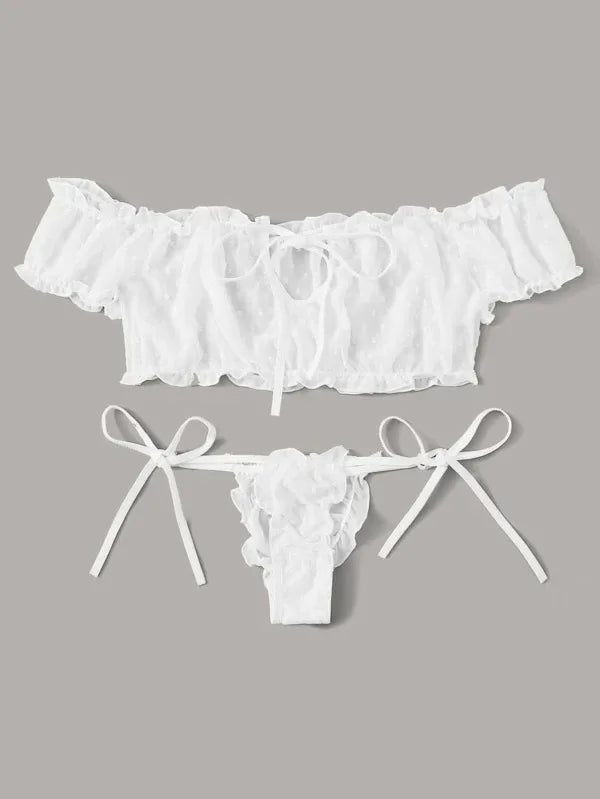 2PCS Off Shoulder Lace