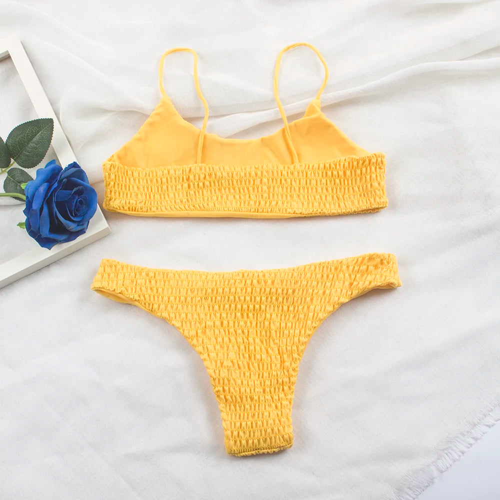 Sexy Pleated Bikinis