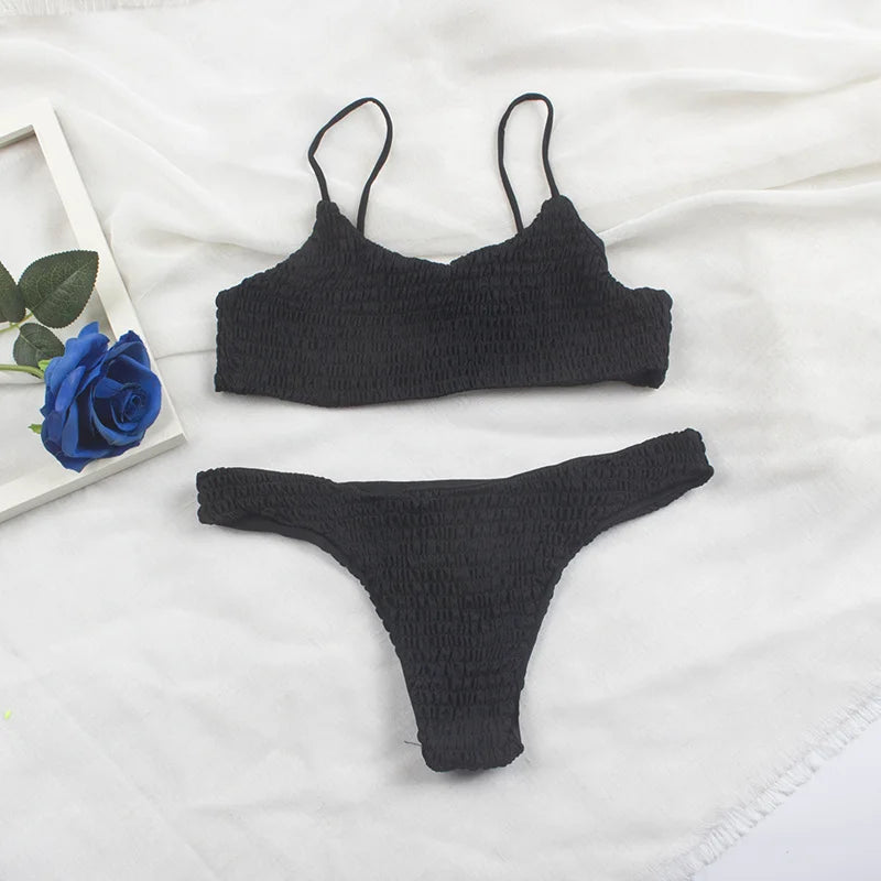 Sexy Pleated Bikinis