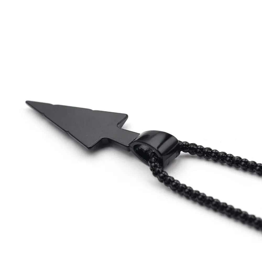 Men Black Long Necklace