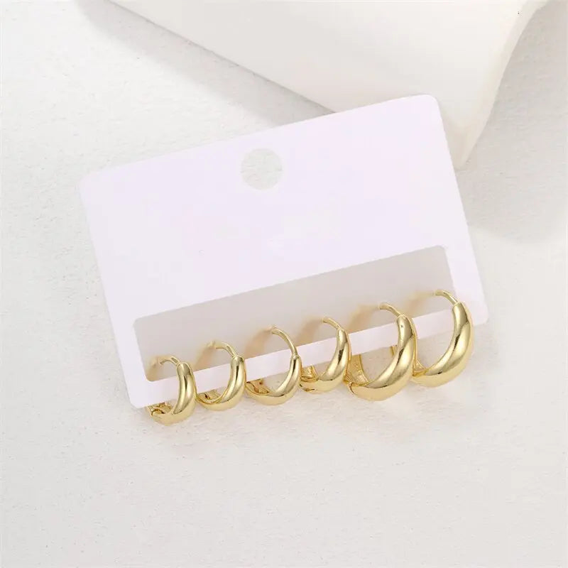6PCS Simple Gold