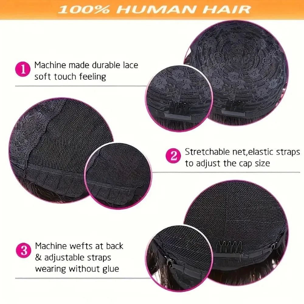 Headband Wig Human Hair Curly