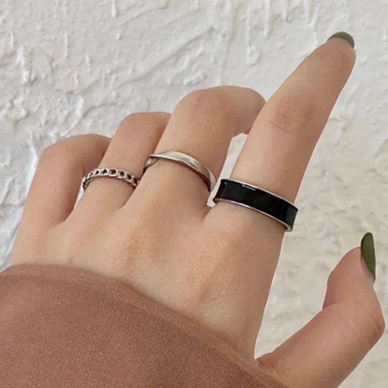 Silver Color Crystal Rings