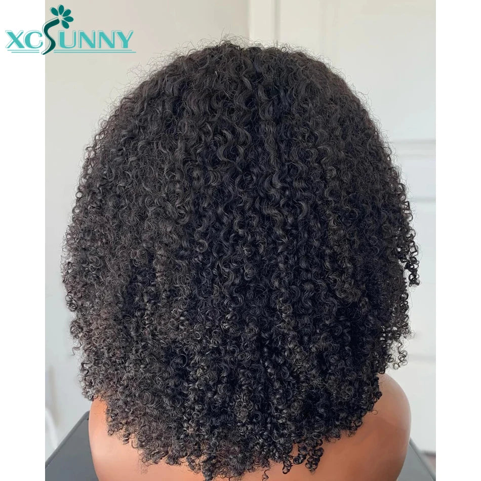 Kinky Curly Human Hair Wigs  Made O Scalp Wig