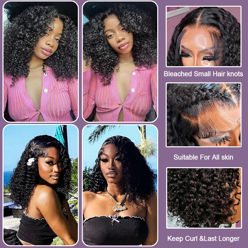 Human Hair Bob Pixie Cut Wige-Cut Bleached No Glue Wig