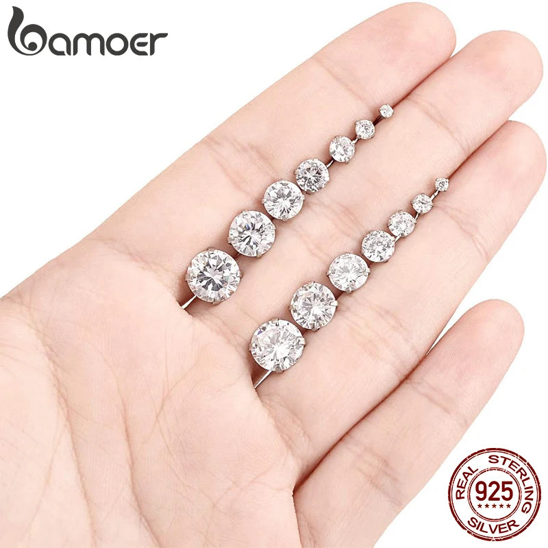 Bamoer CZ Stud Earrings
