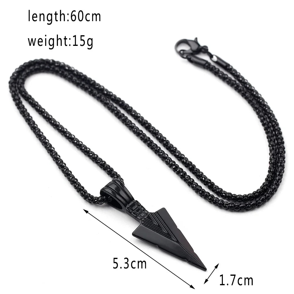 Men Black Long Necklace
