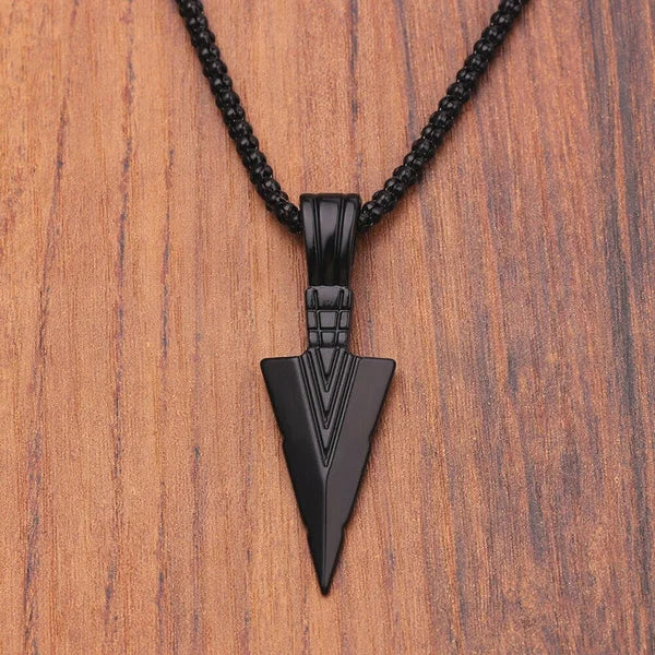 Men Black Long Necklace