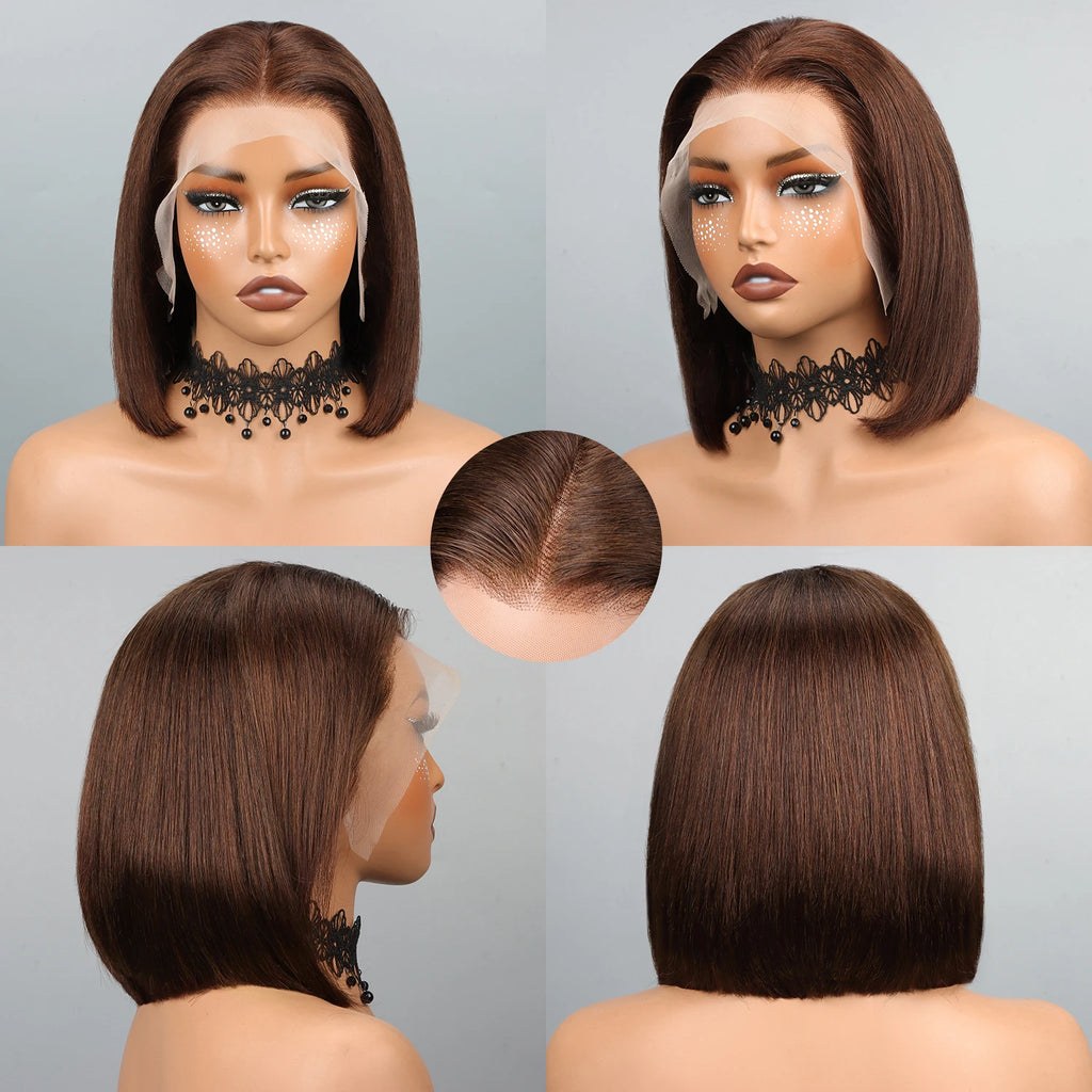 Bob Wig Human Hair 13x4 Hd Lace Front Human Hair Wigs For Black Women Glueless Lace Front Wigs Pre Plucked Pre Cut Straight Bob