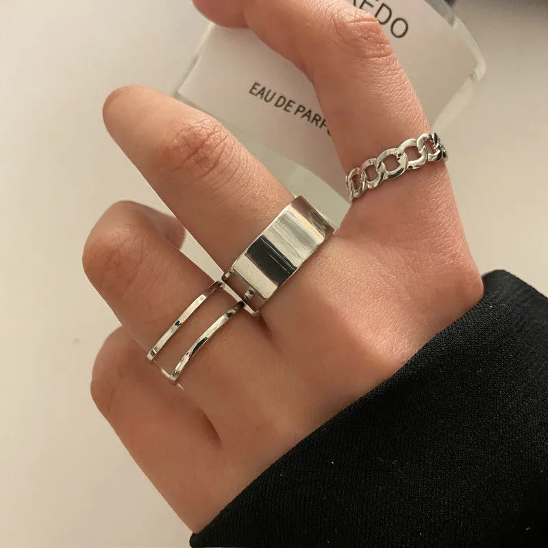 Silver Color Crystal Rings