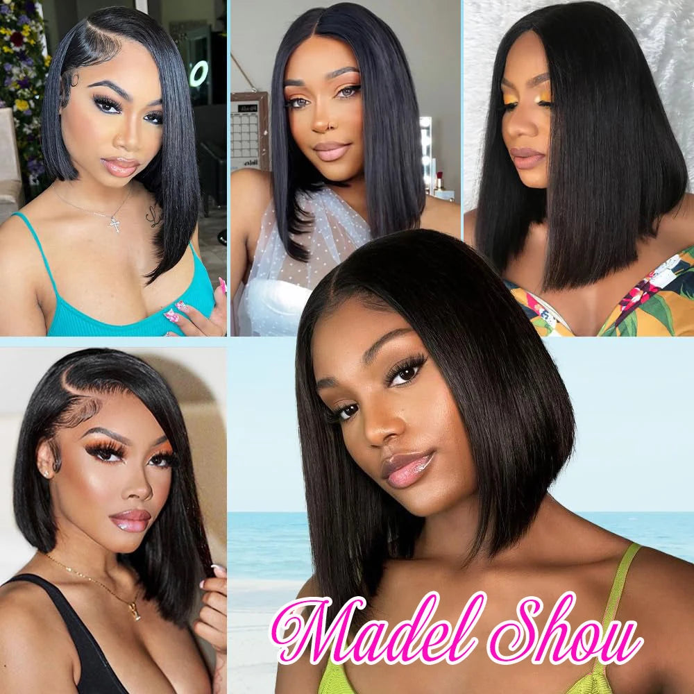 Bob Wig Human Hair 13x4 Hd Lace Front Human Hair Wigs For Black Women Glueless Lace Front Wigs Pre Plucked Pre Cut Straight Bob