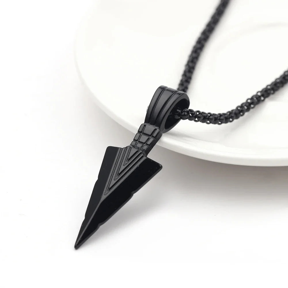 Men Black Long Necklace