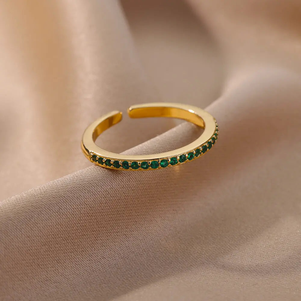 Mini Zircon Green Rings