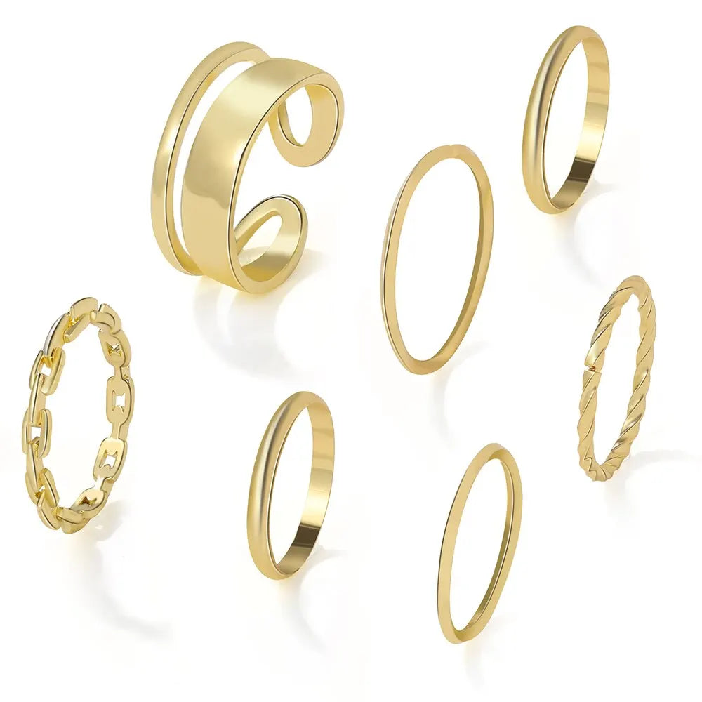 7pcs Ring European