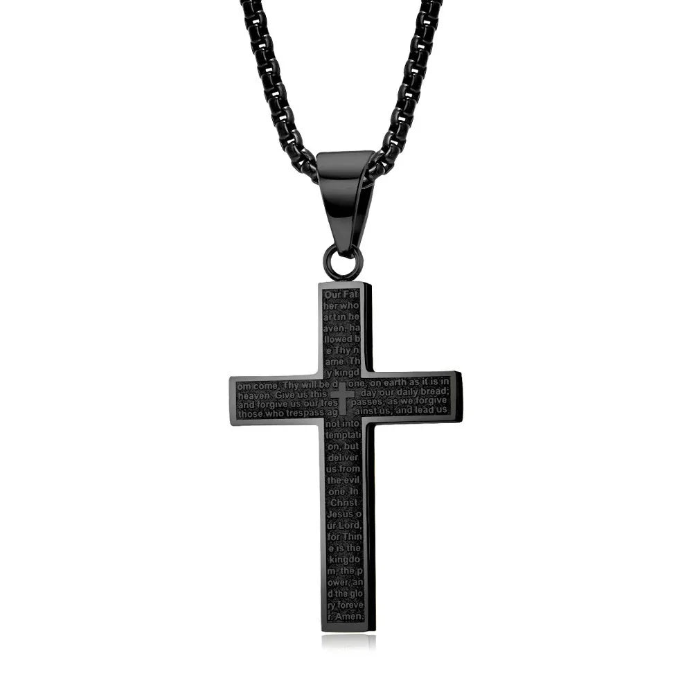 Cross necklace, men's