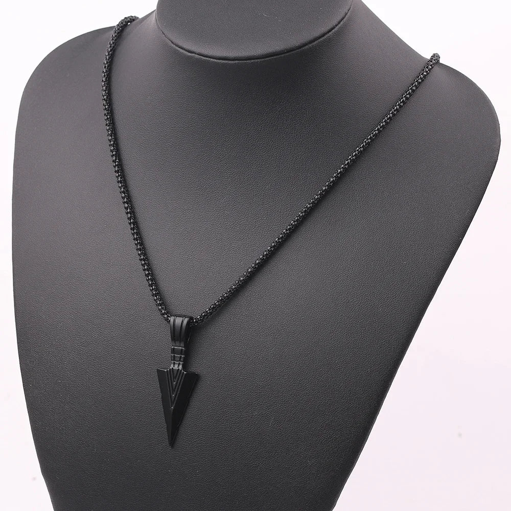Men Black Long Necklace