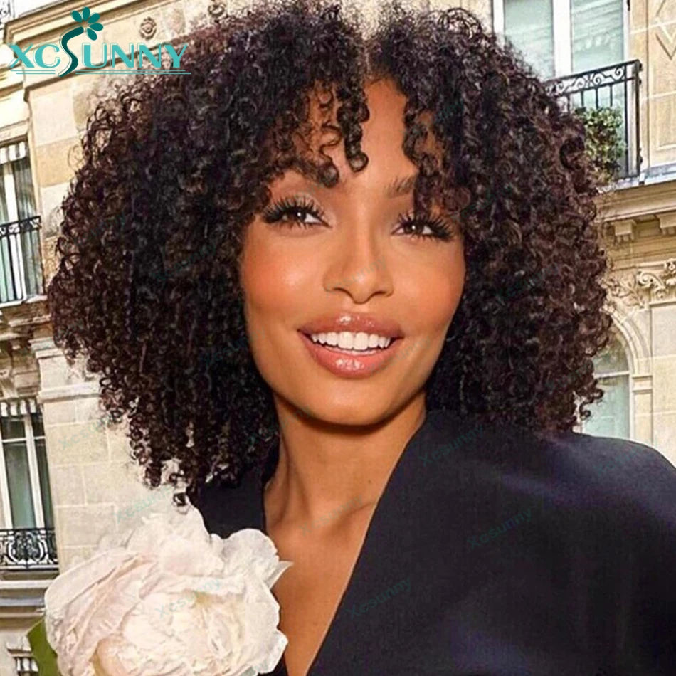 Kinky Curly Human Hair Wigs  Made O Scalp Wig