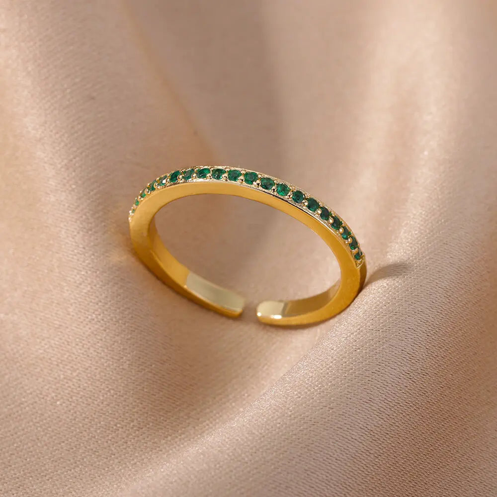 Mini Zircon Green Rings