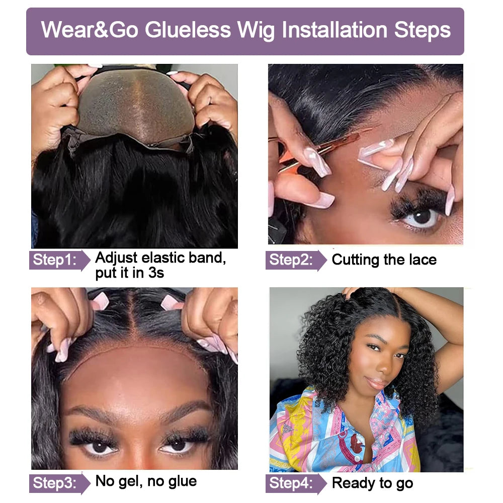 Human Hair Bob Pixie Cut Wige-Cut Bleached No Glue Wig