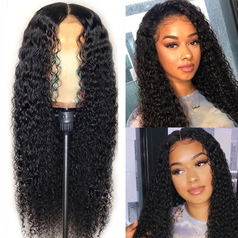 Wig for Women, African Small Curls, Fashionable Middle-Parted Long Curly Hair, Corn Perm Synthetic Fiber Wig Headgear
