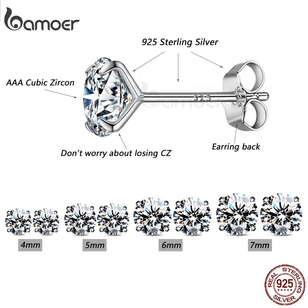 Bamoer CZ Stud Earrings