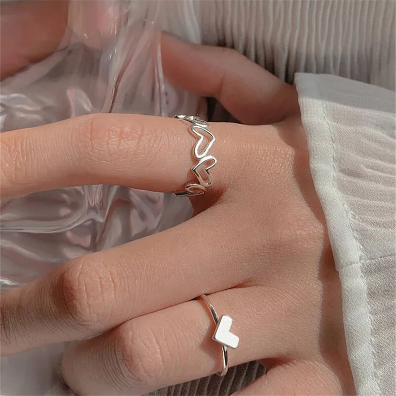 Silver Color Crystal Rings