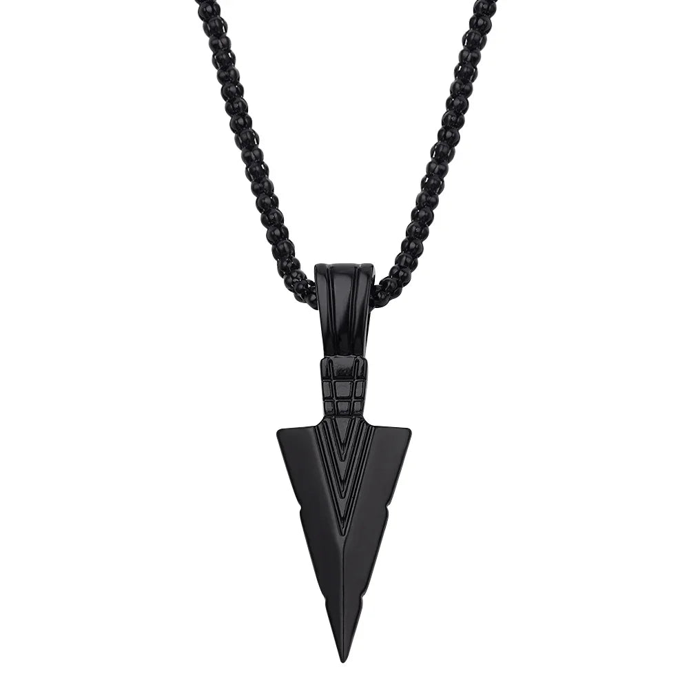 Men Black Long Necklace