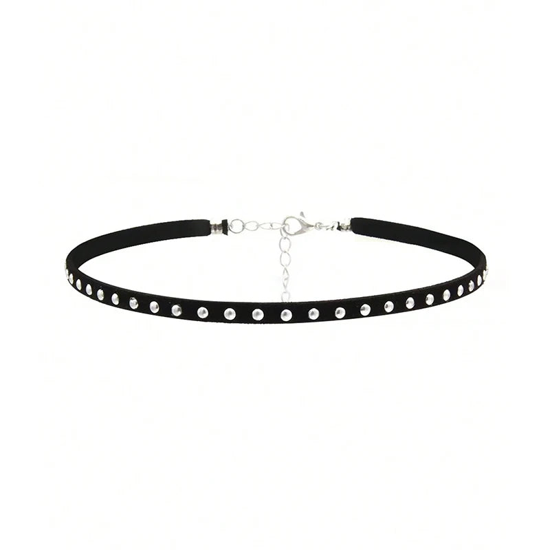 1 Black Choker Collarbone