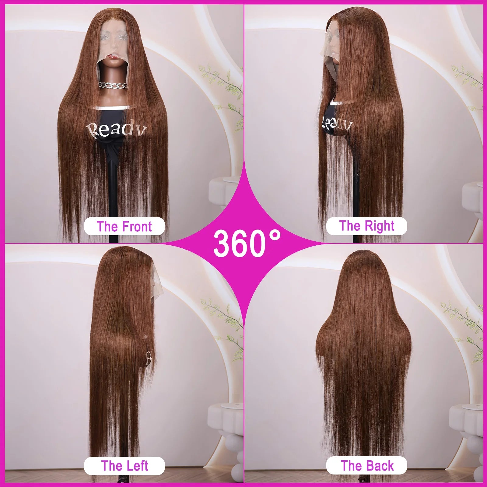 #4 Chocolate Brown Human Hair Wig 13x4 13x6 Hd Lace Frontal Wigs Pre Plucked 200% Density Straight Brown Human Hair Wig