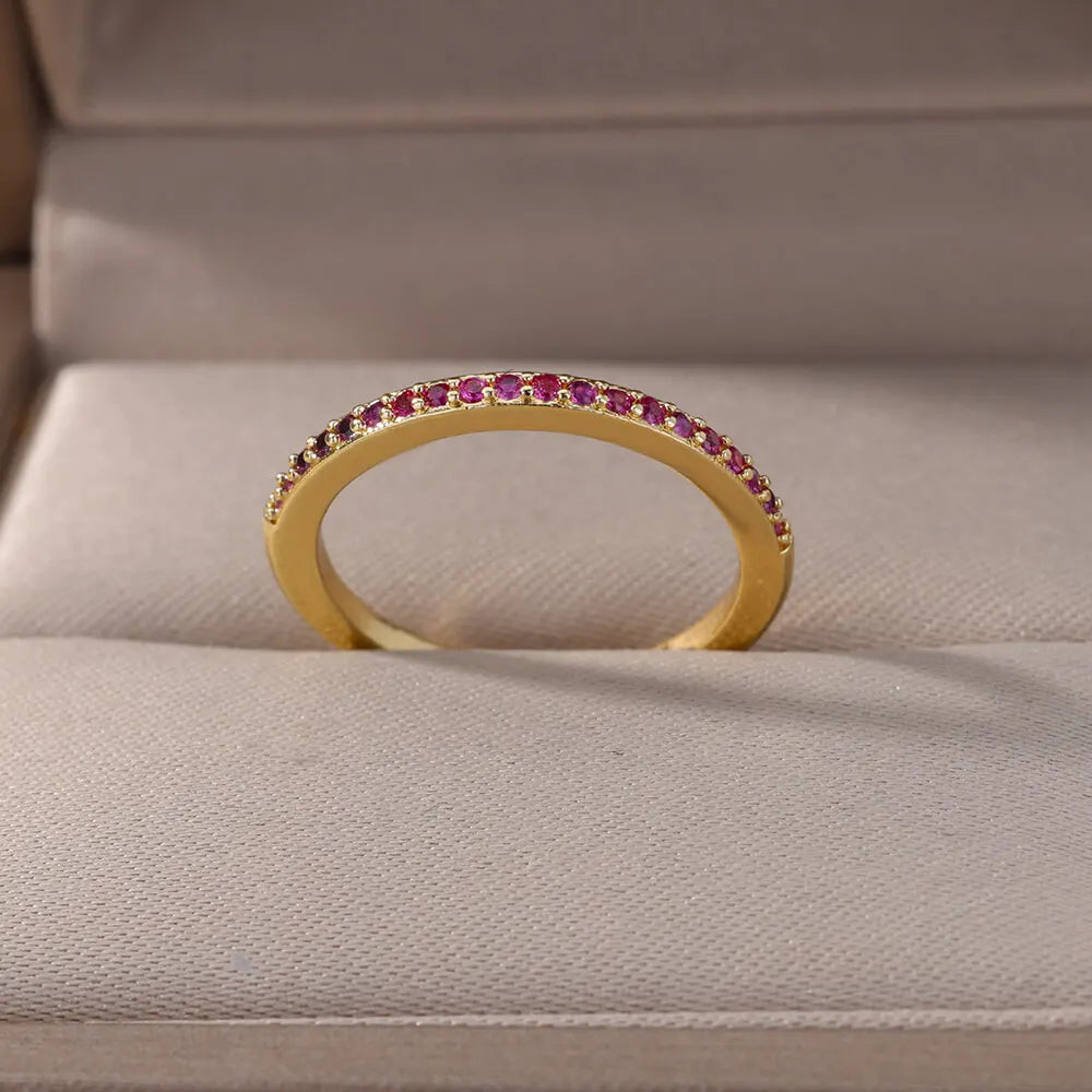 Mini Zircon Green Rings