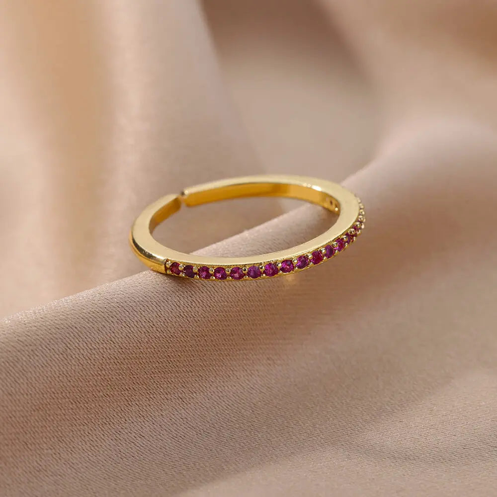 Mini Zircon Green Rings