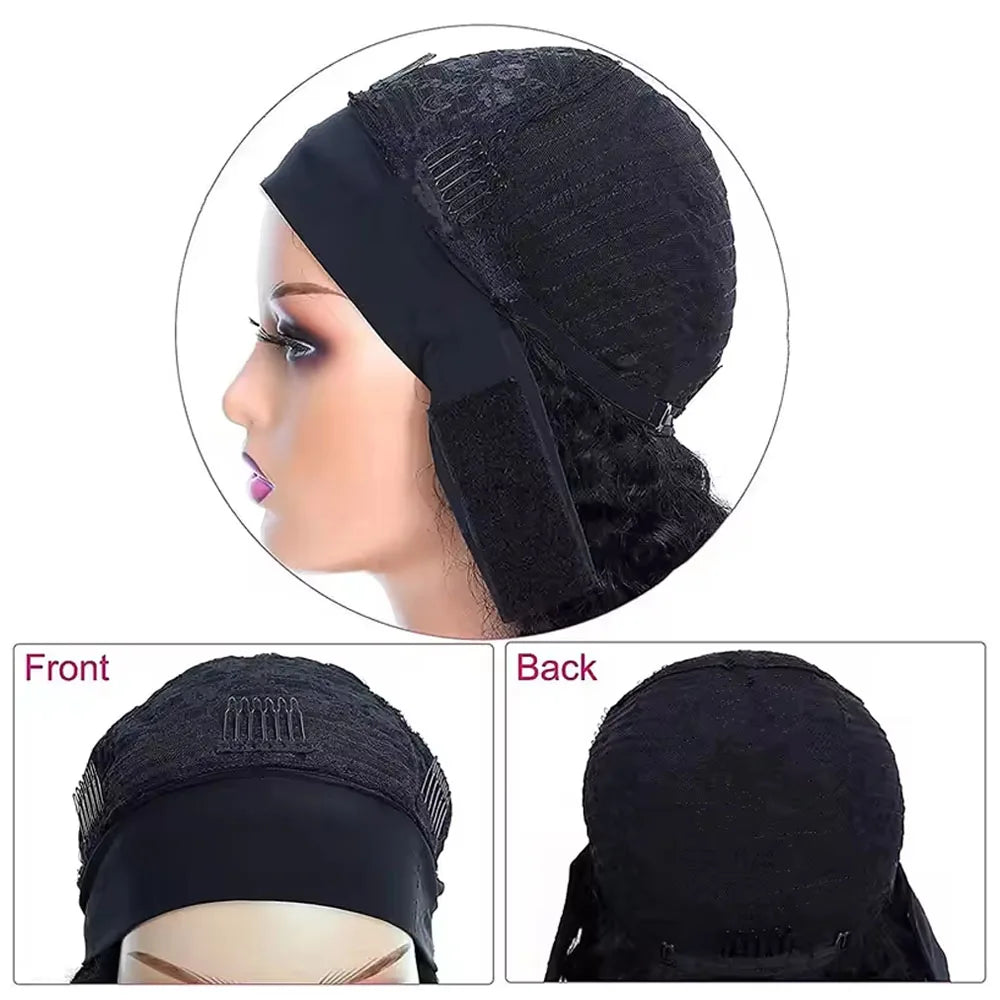 Headband Wig Human Hair Curly