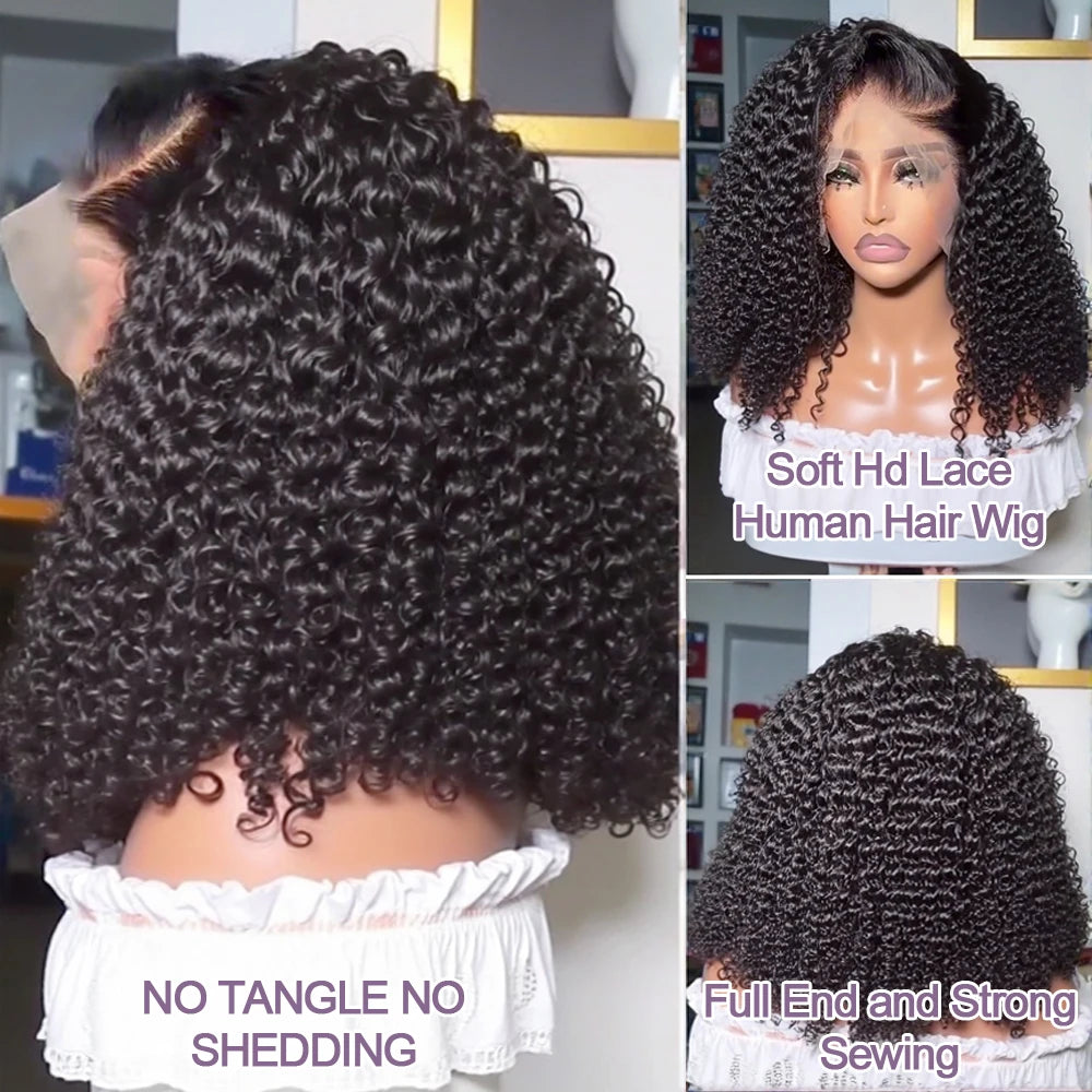 Human Hair Bob Pixie Cut Wige-Cut Bleached No Glue Wig