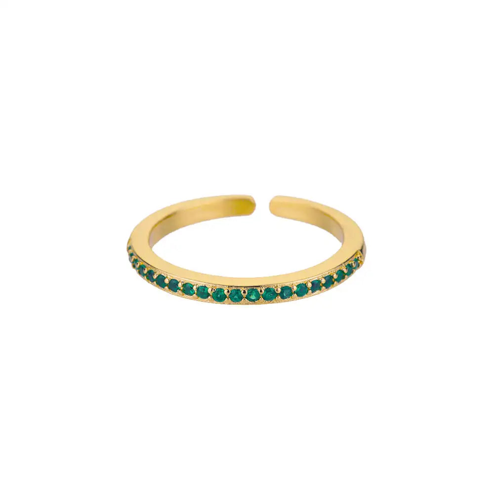 Mini Zircon Green Rings