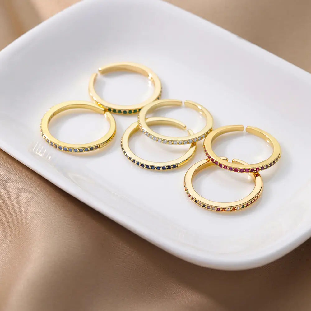 Mini Zircon Green Rings