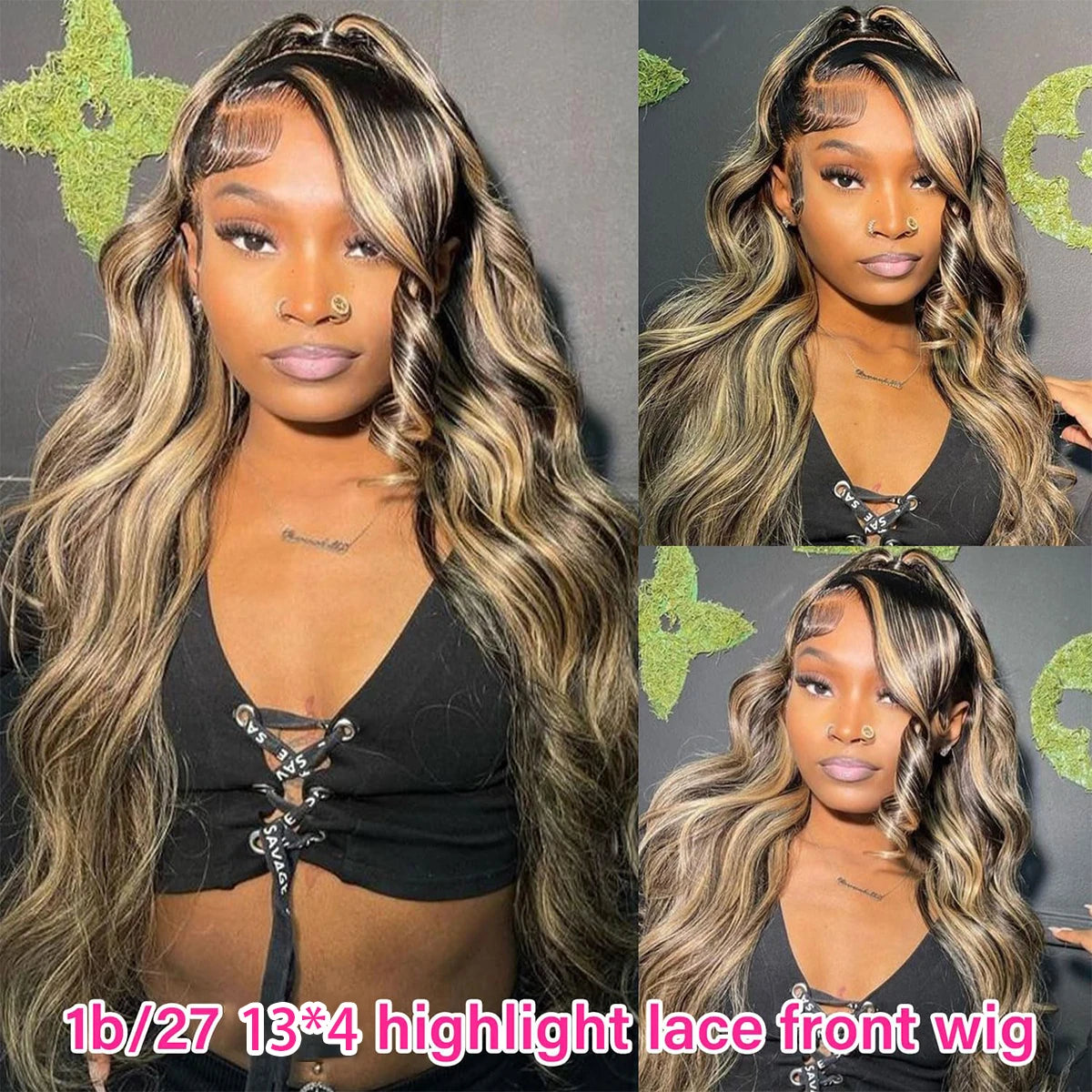 1B/27 Highlight Ombre Blonde Colored Human Hair Wig 13x4 Hd Lace Front Wig Human 180 Hair High Density Body Wave Human Hair Wigs